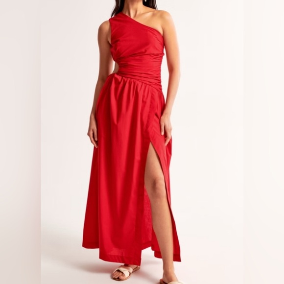 NWT • Abercrombie & Fitch One-Shoulder Cutout Maxi Floral Blue Dress • Size M - Picture 10 of 10